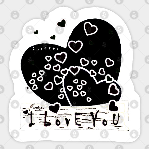 I LOVE YOU W/B Sticker by ACUANDYC